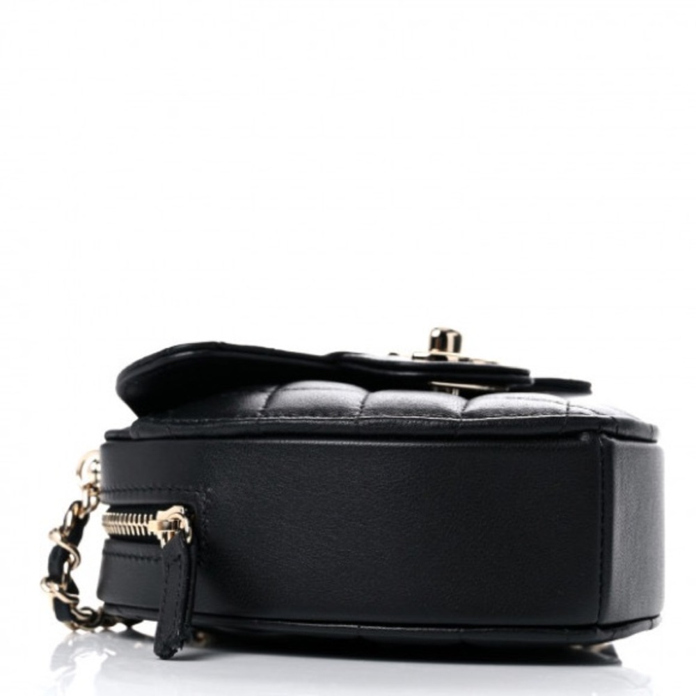 Chanel small crossbody Heart bag with chain in black Mini 22S - Picture 13 of 14